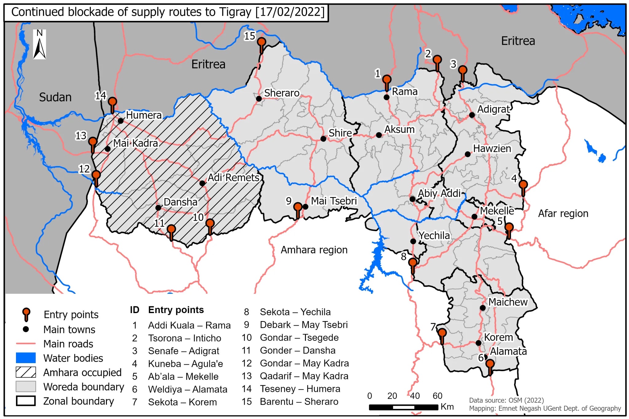 Tigray - strade bloccate all'accesso umanitario