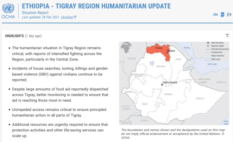 Ethiopia - Tigray Region Humanitarian Update